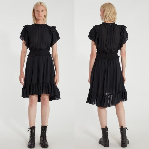 ICONS Objects of Devotion Dress Ruffle Smock Black Small - Picture 1 of 13